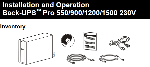 SCHNEIDER Back-UPS™ Pro 550/900/1200/1500 230V安装和操作