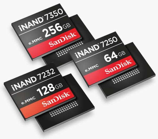 SanDisk iNAND® 系列嵌入式闪存驱动器（EFD）和OEM microSD™卡
